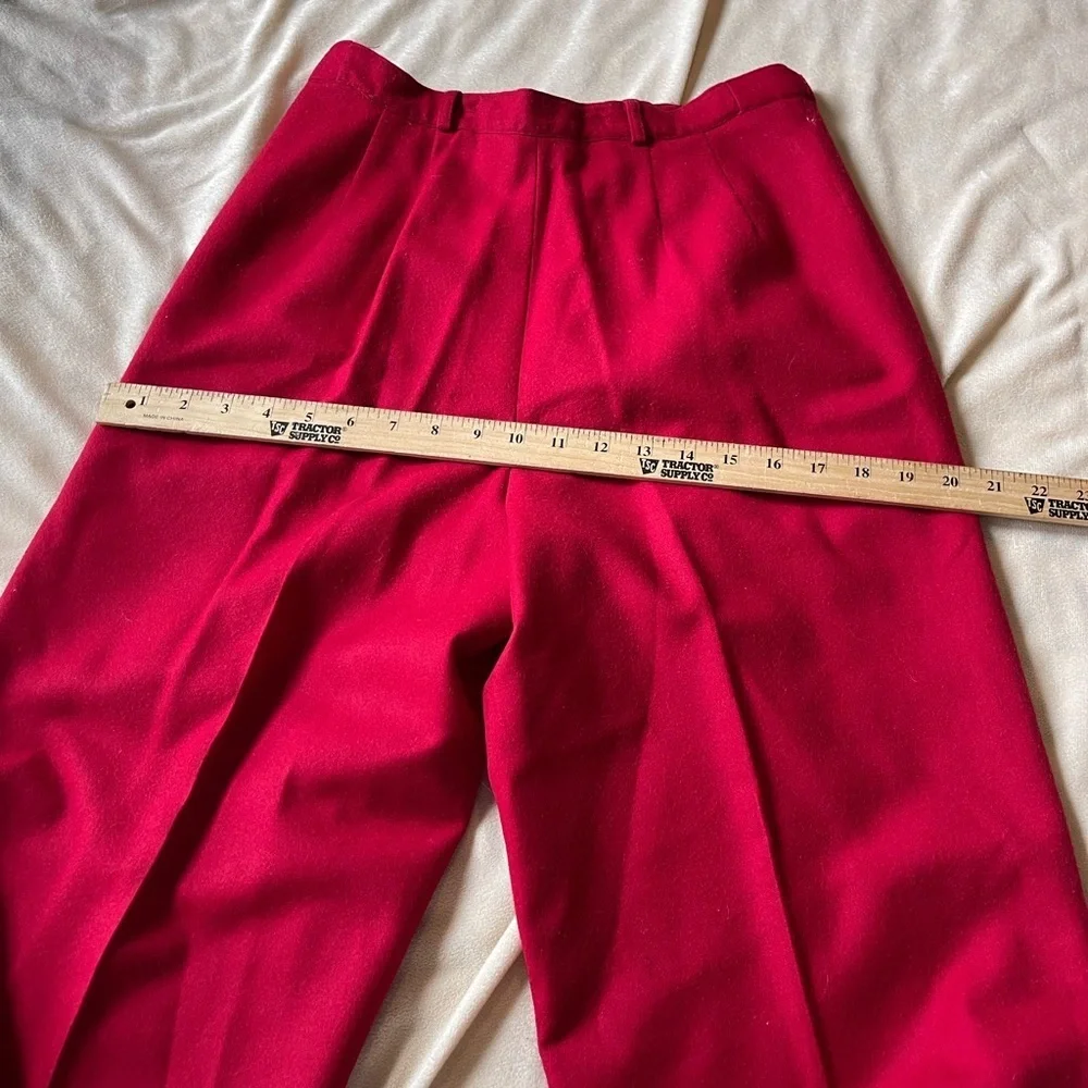 Vintage Anne Kein red wool cashmere blend pant suit - Picture 9 of 16